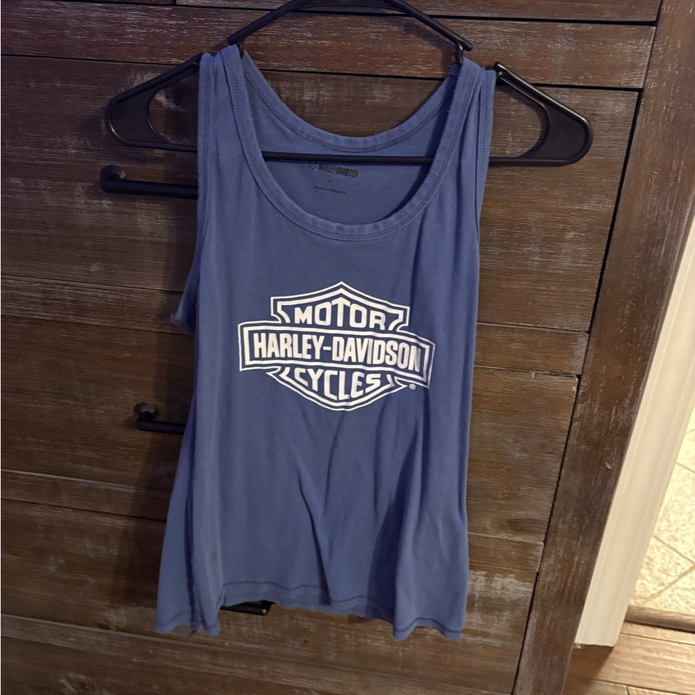 Harley-Davidson Blue Sleeveless Tank Top